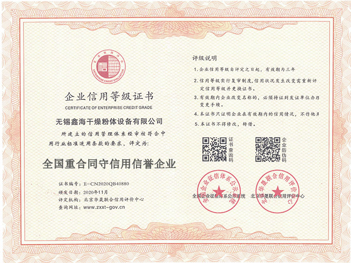 企业信用等级证书
